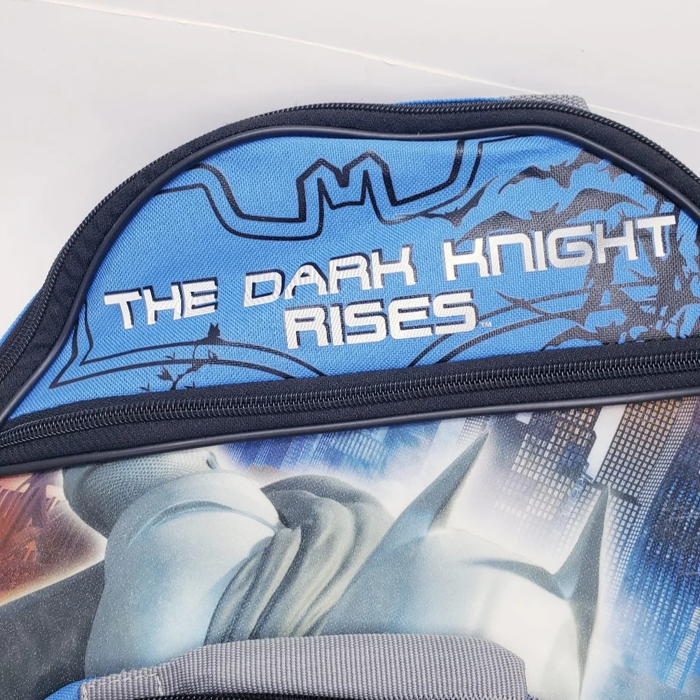 Batman The Dark Knight Rises Backpack Blue & Black With Detachable Lunchbox